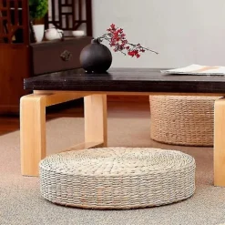 Sittpuffar>45 cm Yogamattor Rund Puff Golvkudde Halm Meditation Förtjockning Mjuk Yoga Utrustning[co]