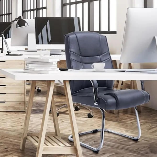 BellaFurn Kontorsmöbler>2 -del Set XXL -släbåtar - Konstgjord läderklädsel - Hög sittplatskomfort och hållbar design | Färg: Grå