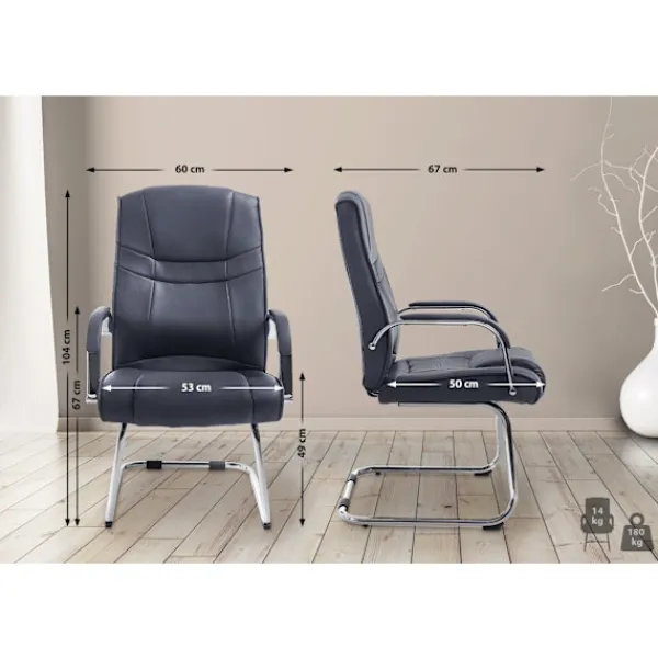 BellaFurn Kontorsmöbler>2 -del Set XXL -släbåtar - Konstgjord läderklädsel - Hög sittplatskomfort och hållbar design | Färg: Grå
