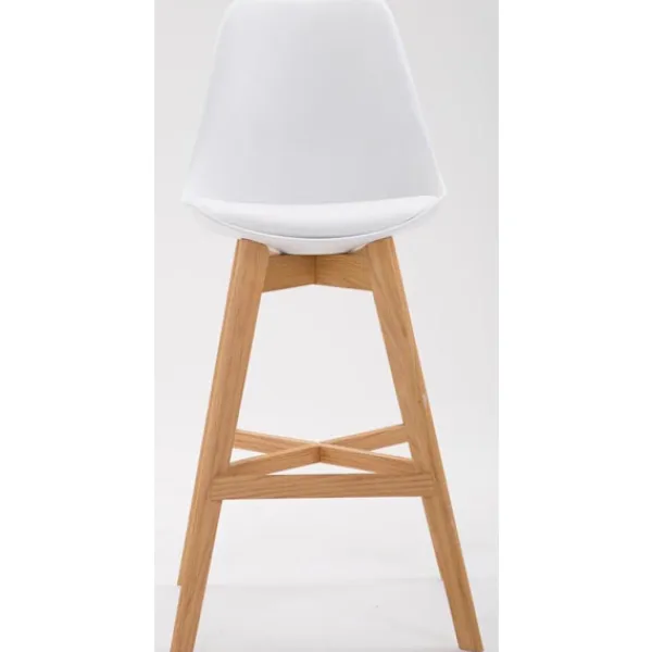 BellaFurn Stolar>2 -deluppsättning av barstolar - Pallar - Hög sittande komfort, robust modern design | Färg: Vit | Klädfärg: Naturen