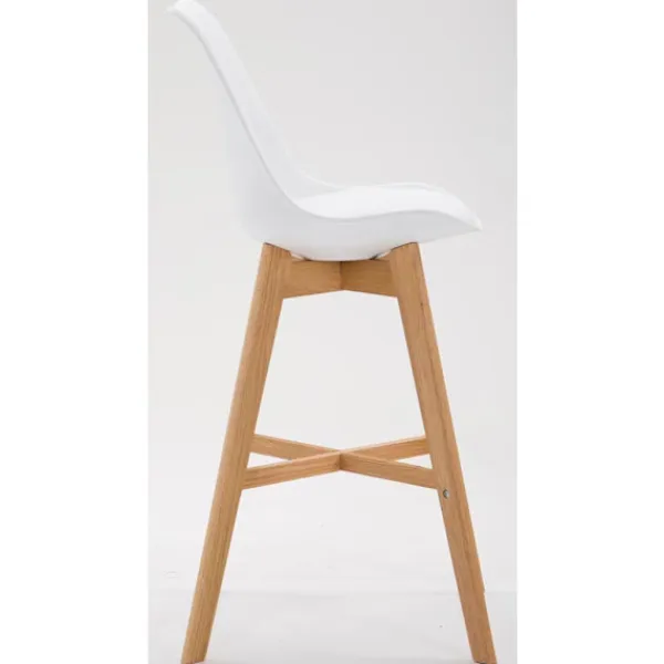 BellaFurn Stolar>2 -deluppsättning av barstolar - Pallar - Hög sittande komfort, robust modern design | Färg: Vit | Klädfärg: Naturen