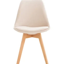 BellaFurn Stolar>4 -deluppsättning av matsalstolar - Kökstolar - Bekväma och rengöring Lätt | Färg: Beige | Material: Mjukt