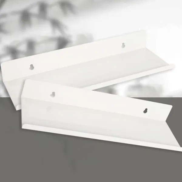 Hyllor>2 Floating Wall Shelves, White Wall Mounted Shelves Compatible with Bedroom, Bathroom, Kitchen, Living Room, Office (30CM)