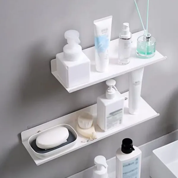 Hyllor>2 Floating Wall Shelves, White Wall Mounted Shelves Compatible with Bedroom, Bathroom, Kitchen, Living Room, Office (30CM)