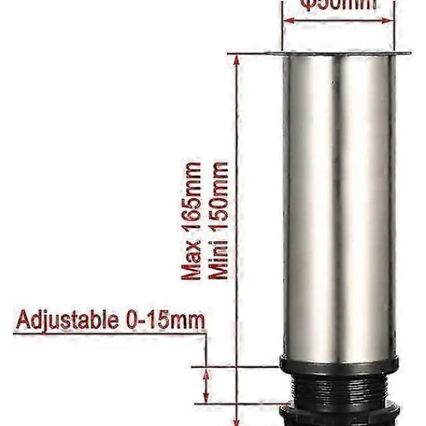 Balkongmöbler>4 Justerbara Ben 150mm Tjock, rostfritt stål