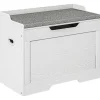 Northio Sittpuffar>103 liters förvaringsbox med lock, sits, sittkista med förvaringsutrymme, avtagbar sittdyna, för vardagsrum, sovrum, vit
