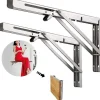 Hyllor>500 mm rostfria stål fällbara hyllor, fällbar vägghylla, triangulär stödram, för bord, bänkar och hyllor, maximal belastning: 225 kg (2 stycken med