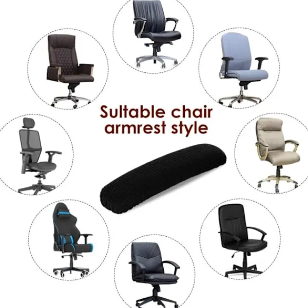 Stolar>1 Par Armstödsöverdrag för Kontorsstol/Kontorsstol Armstöd Överdrag Armbågskudde Gamingstol Armstöd Svart