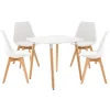 BellaFurn Matgrupper>5 -Piece Matsats - matsalsset - Justerbara ben, extra komfort | Färg: Vit