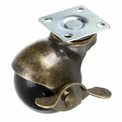 Stolar>1 Platta Hjul, 40mm Möbelhjul med Bromsar, Antik