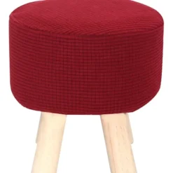 Sittpuffar>2 Runda fotpallsöverdrag, elastiska fotpallsöverdrag, avtagbara och tvättbara