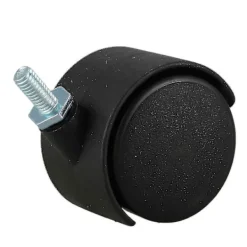 Kontorsmöbler>5 st 6 mm gängad stam 40 mm roterbar dubbelhjulskaster svart [DB]