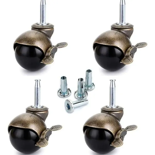 Kontorsmöbler>8 st 40 mm hjul med broms, möbelhjul med broms, nylon för kontorsstol, soffa, säng, soffa, lastkapacitet 25 kg per hjul