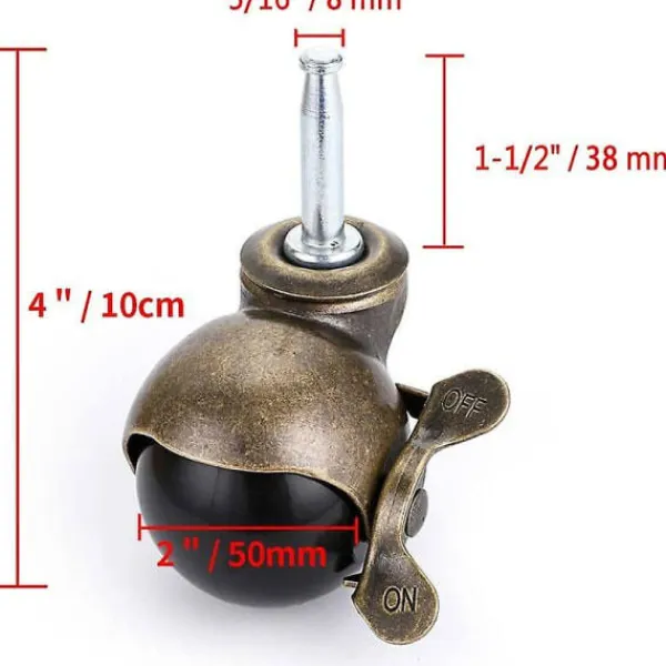 Kontorsmöbler>8 st 40 mm hjul med broms, möbelhjul med broms, nylon för kontorsstol, soffa, säng, soffa, lastkapacitet 25 kg per hjul