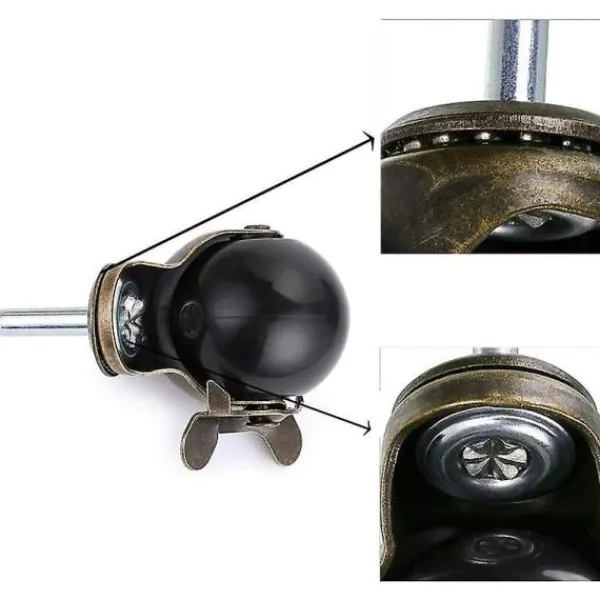 Kontorsmöbler>8 st 40 mm hjul med broms, möbelhjul med broms, nylon för kontorsstol, soffa, säng, soffa, lastkapacitet 25 kg per hjul