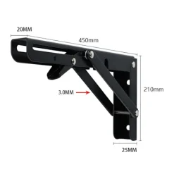 Balkongmöbler>2 st 450 mm svart väggmonterad fällbar konsol, fällbar konsolkonsol kraftiga fällbara hyllkonsoler för garagearbete