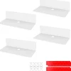 Hyllor>4 st akryl flytande vägghylla, 23*9,5 cm, självhäftande hylla utan borrning med 8 kabelklämmor, liten hylla för kontor, badrum, kök, sovrum, vit