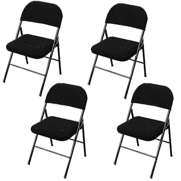 Stolar>4 st Fällbara Stolsöverdrag med Delad Sits för Fest Bröllop Hem -ys black