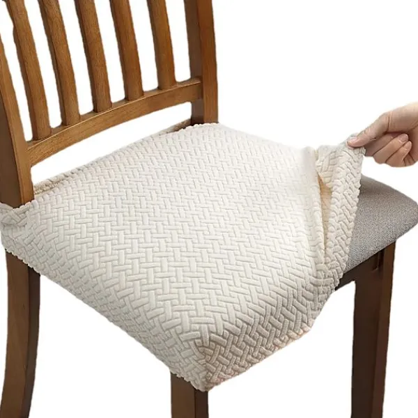 OCEAN Stolar>4 st Jacquard Matstolar Dynöverdrag - Beige, Enfärgad S