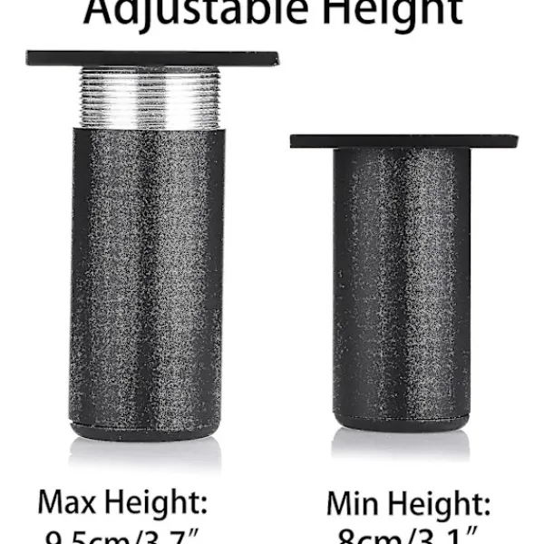 Sängar>4 st Justerbara Möbelben Sängben Höj Möbler Aluminiumlegering Ben För Sängbotten, Skåp, Bord (svart, Höjd 80mm)