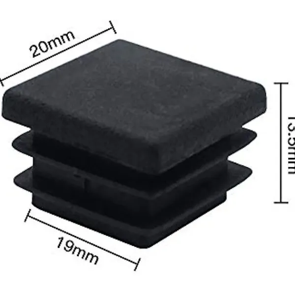 Stolar>40 st Möbel Kvadratiska Ändkåpor Plast Kvadratrör Plugg 20mm X 20mm Rörpluggar Halkskydd Matt Svart Rektangulär Ändkåpa Insättningspluggar Rörskydd Fo | Fyndiq