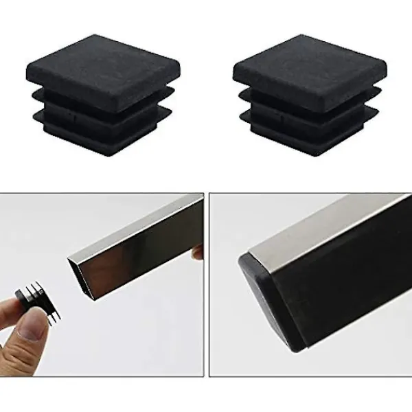 Stolar>40 st Möbel Kvadratiska Ändkåpor Plast Kvadratrör Plugg 20mm X 20mm Rörpluggar Halkskydd Matt Svart Rektangulär Ändkåpa Insättningspluggar Rörskydd Fo | Fyndiq