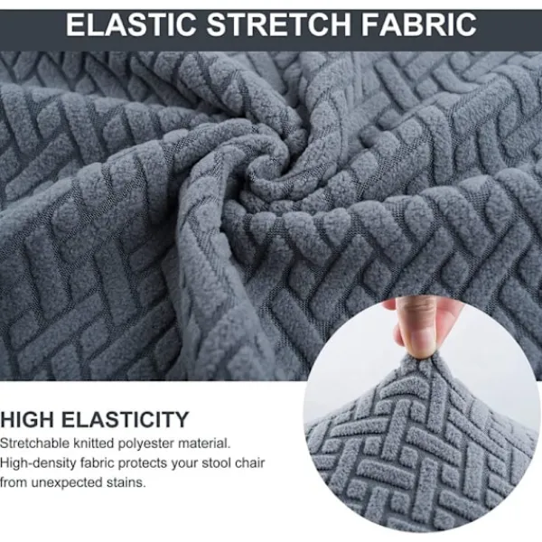 Stolar>4 st stolsöverdrag med hög rygg, rutig jacquard, hudfärgad - vit, stretchigt stolsöverdrag i ett stycke, modernt och hållbart, lämpligt för hem, hotell och restaurang | Fyndiq