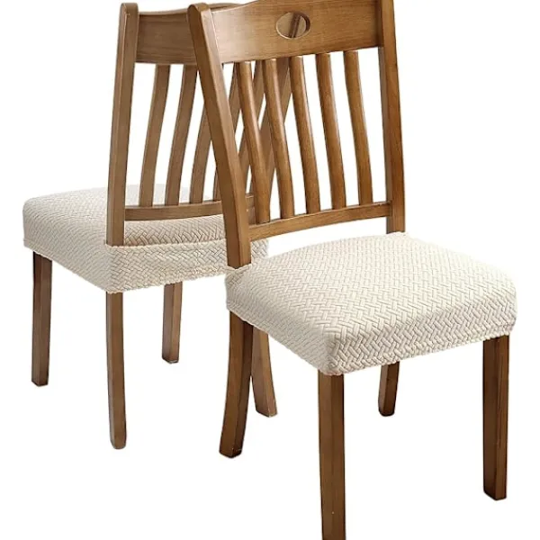 Stolar>4 st Stretch Jacquard Stolskydd Avtagbara och Tvättsbara (med Ba