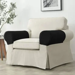 Stolar>2 st Stretch soffarmstöd Full wrap soffskydd (svart)