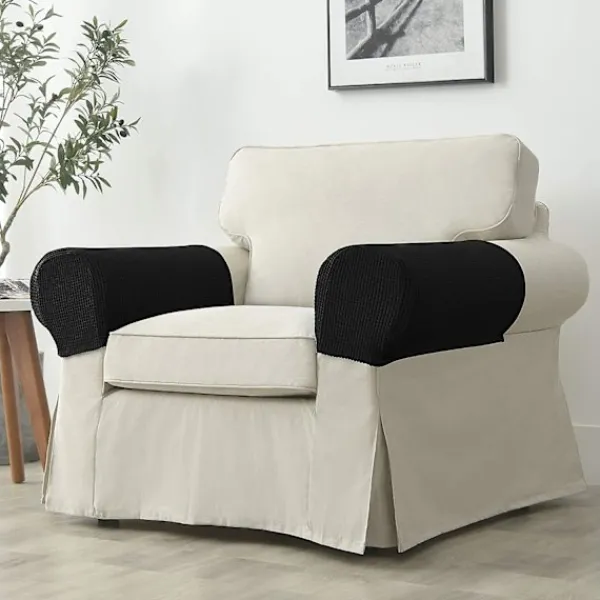 Stolar>2 st Stretch soffarmstöd Full wrap soffskydd (svart)