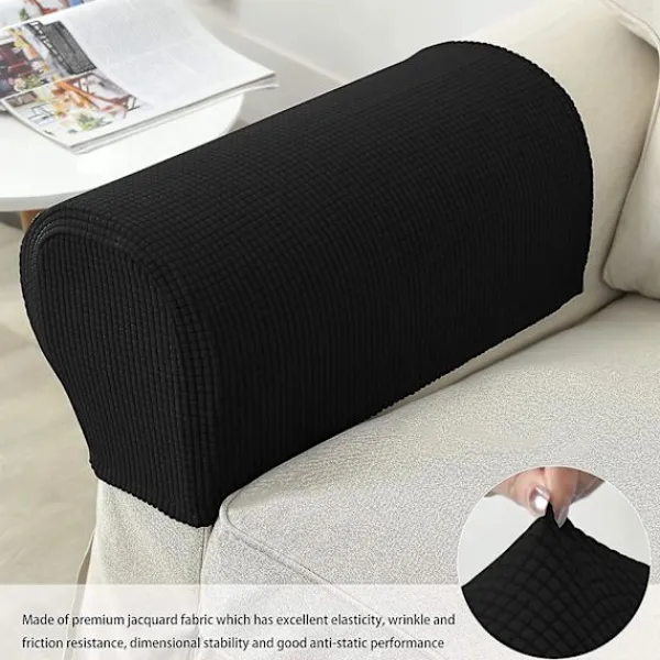 Stolar>2 st Stretch soffarmstöd Full wrap soffskydd (svart)