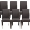Stolar>6 st Stretch Stolsöverdrag, Universal Tvättbara Matstolsöverdrag, Lättstädade Stolsöverdrag för Hotell Restaurang Matrumsdekor (Mörkgrå, Set om 6