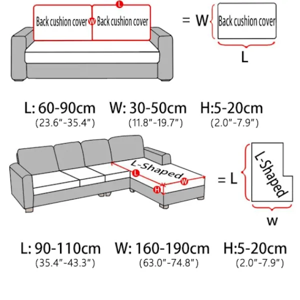 Soffor>1 ST Stretch-säteöverdrag för vardagsrumsunderlag Skyddsskydd Elastiskt printed cover Universal för alla årstider sanjiaoxing L-form