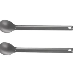 Matgrupper>2 st Titanium Sked 21,5 cm X 3,9 cm Campingsked Utomhus Servis Långskaftad Titaniumsked