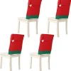 Stolar>4 st tomtebordsstolöverdrag tomteluva juldekoration