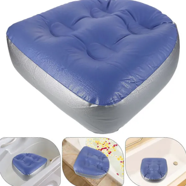 Sittpuffar>2 st Uppblåsbar Badkudde Badkar Sittkudde med Sugkoppar för Spa och Badtunna Bärbar Sittkudde Förtjockad Sittkudde 42.00X41.00X15.00CM