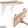 Hyllor>2 st Vikbara Väggfästen, Hyllfästen Metall Vikbara Hyllfästen Garage Stöd Vikbart Fäste DIY Hyllsystem, Vit 8"/200mm