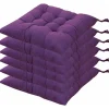 Stolar>6 Stora Stolsdynor 40x40 Sittdynor Heminredning Quiltat Matta Kudde, Bekväm och Färgglad Perfekt för Inomhus och Utomhus (Lila)