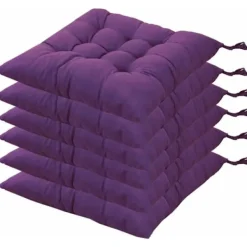 Stolar>6 Stora Stolsdynor 40x40 Sittdynor Heminredning Quiltat Matta Kudde, Bekväm och Färgglad Perfekt för Inomhus och Utomhus (Lila)