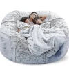 NICEGOU Sittsäckar>(135 x 65cm-kaffe) Lazy Soffa Sittsäck Konstgjord Päls Sittsäck (endast sittsäckar)