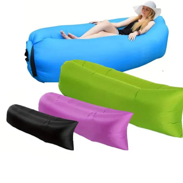 Sittsäckar>Air Bean uppblåsbar liggstol/liggsäck för strand, trädgård eller festival Svart