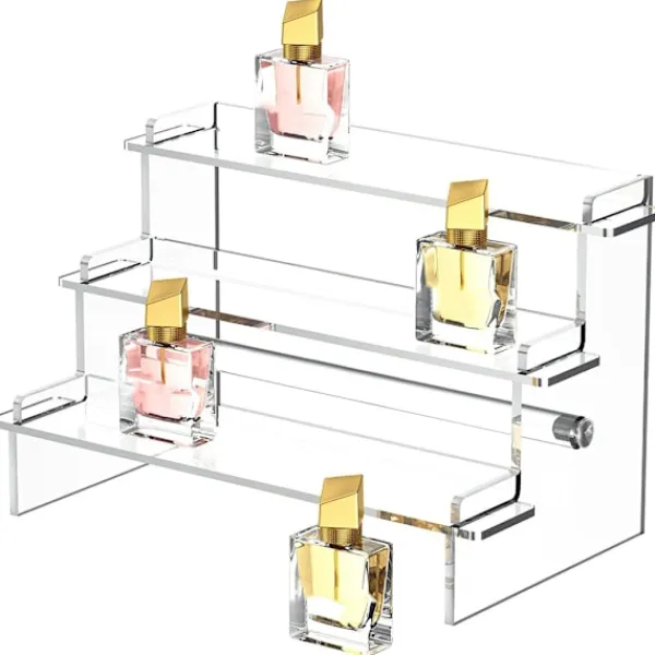 Hyllor>Akryl Displayställ Hylla 3 Våningar Stegsförvaring Rack för Cupcake Smycken Parfymer Organizer Display Hylla Ställ