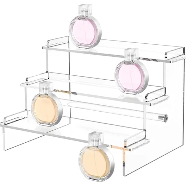Hyllor>Akryl Displayställ Hylla 3 Våningar Stegsförvaring Rack för Cupcake Smycken Parfymer Organizer Display Hylla Ställ