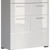 TRENDTEAM Byråer>Amanda basenhet för badrum - Blank vit - 2 dörrar + 1 låda - L73 x D31 x H79 cm