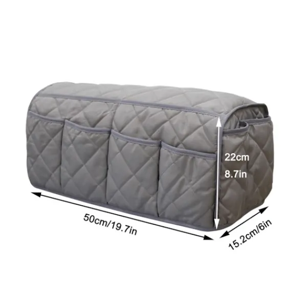 Soffor>Anti-slip armstödsskydd med 8 fickor för soffa, fåtölj Caddy & Organizer för fjärrkontroll armskydd för husdjur, grå