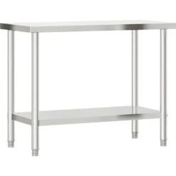 vidaXL Matbord>Arbetsbord 110x55x85 cm rostfritt stål