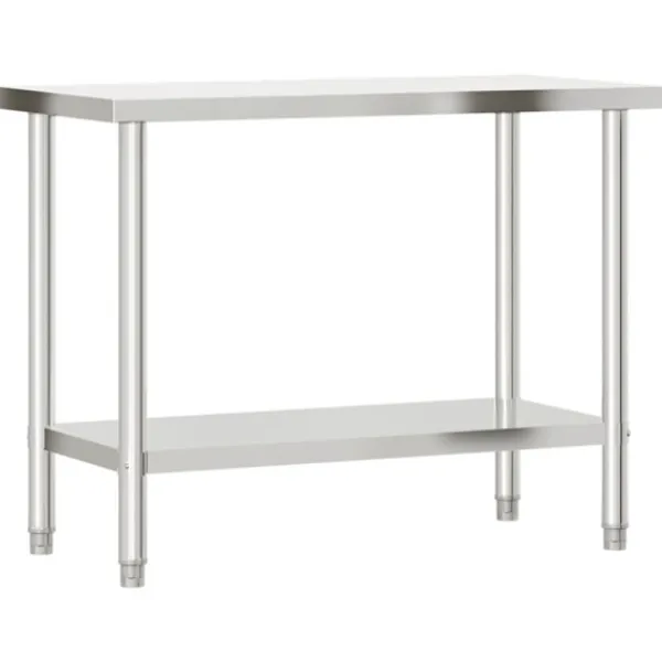 vidaXL Matbord>Arbetsbord 110x55x85 cm rostfritt stål
