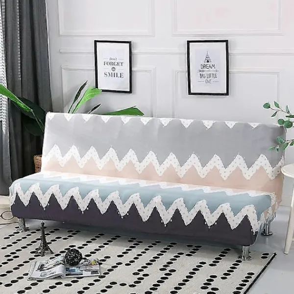 Soffor>Armlöst sofföverdrag stretch 2-sits 3-sits armlös bäddsoffa