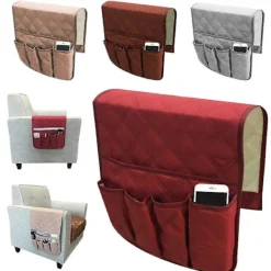 Stolar>Armstödsorganisatör TV Fjärrkontrollhållare - 5 Fickors Förvaring för Soffa Fåtölj Beige Beige
