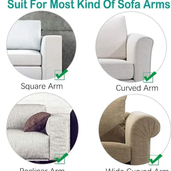 Stolar>Armstödsskydd för fåtöljer och soffor, halkfritt, 2 st/set, fleece, stretchigt stolssofföverdrag, armskydd, stretchpassform